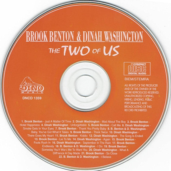Brook Benton & Dinah Washington : The Two Of Us  (TV-CD) (CD, Comp)