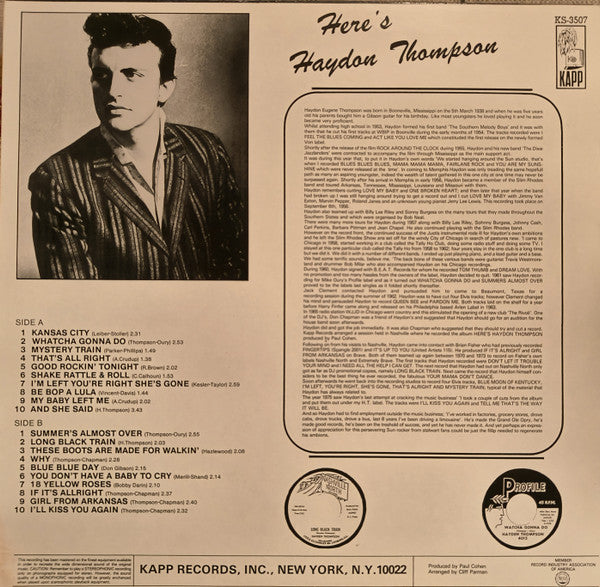 Hayden Thompson : Here's Haydon Thompson (LP, Comp, Unofficial)