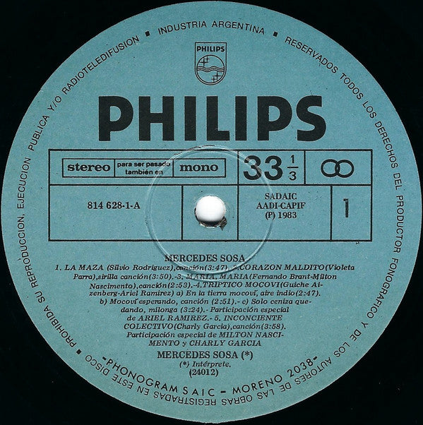 Mercedes Sosa : Mercedes Sosa (LP, Album)