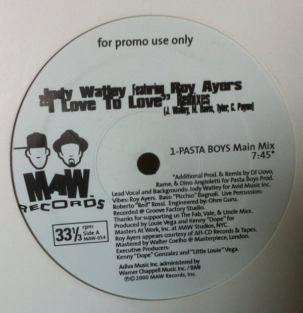 Jody Watley Featuring Roy Ayers : I Love To Love (Remixes) (12", Promo)