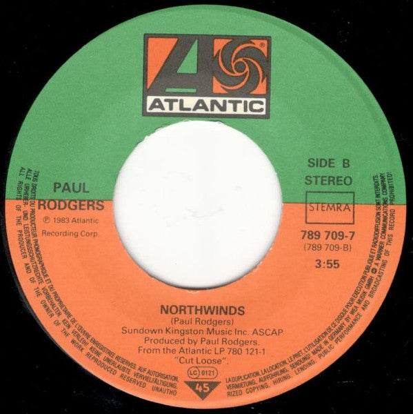 Paul Rodgers : Morning After The Night Before (7", Single)
