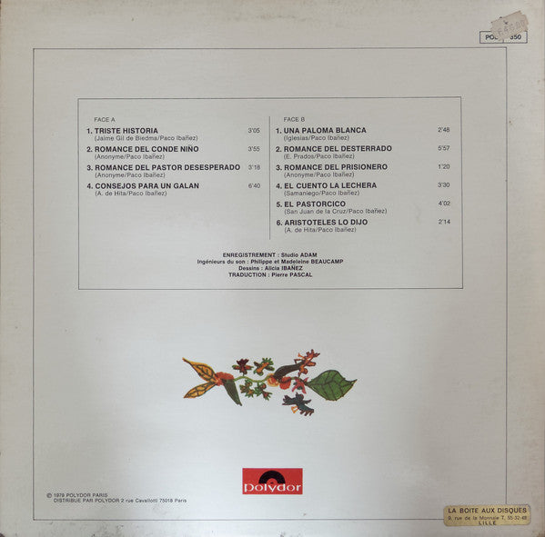 Paco Ibañez : Paco Ibañez (LP, Album, Gat)