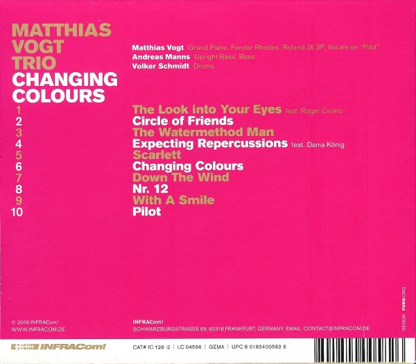 Matthias Vogt Trio : Changing Colours (CD, Album)