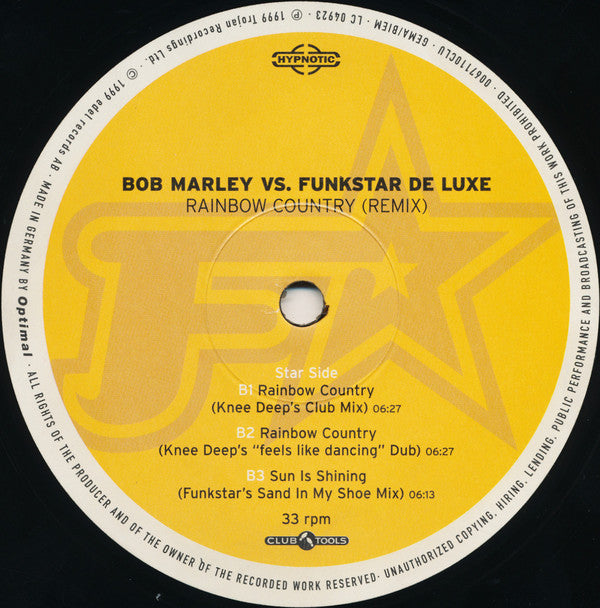 Bob Marley Vs. Funkstar De Luxe : Rainbow Country (Remix) (12")