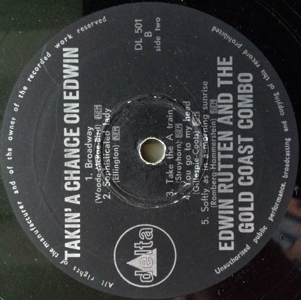 Edwin Rutten, The Gold Coast Combo & Various : Takin' A Chance On Edwin (LP, Album)