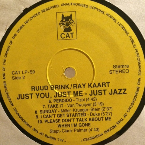 Ruud Brink - Ray Kaart : Just You, Just Me, Just Jazz (LP)