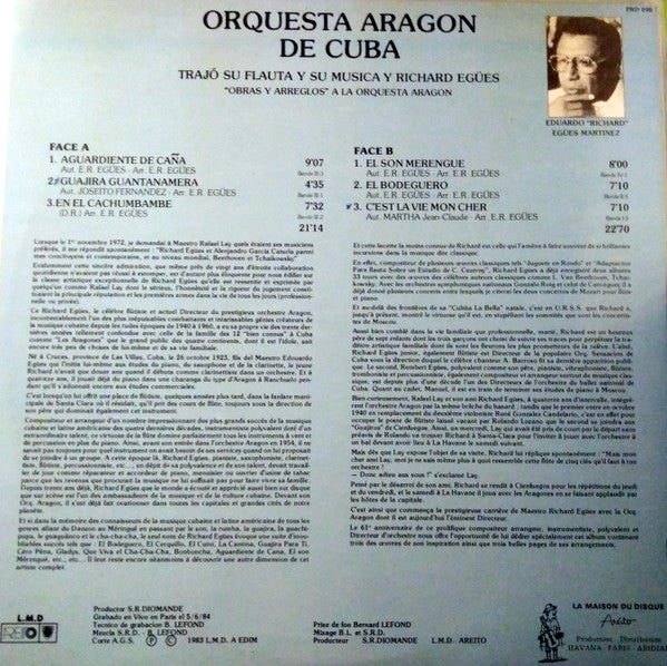 Orquesta Aragon : Aguardiente De Caña Volume 2 (En Vivo Live 1984) (LP, Album, Gat)