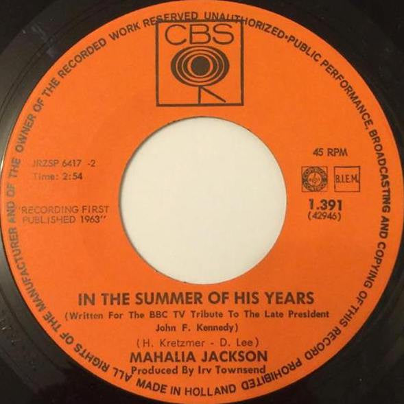 Mahalia Jackson : In The Summer Of His Years (7", RE)