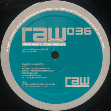 Guy McAffer : RAW 036 (12")