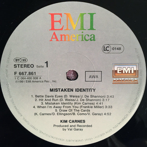Kim Carnes : Mistaken Identity (LP, Album)