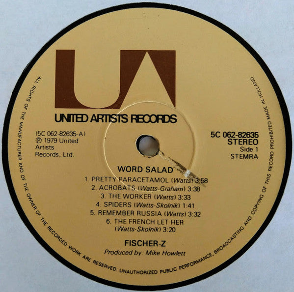 Fischer-Z : Word Salad (LP, Album)