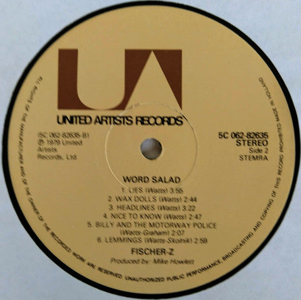 Fischer-Z : Word Salad (LP, Album)