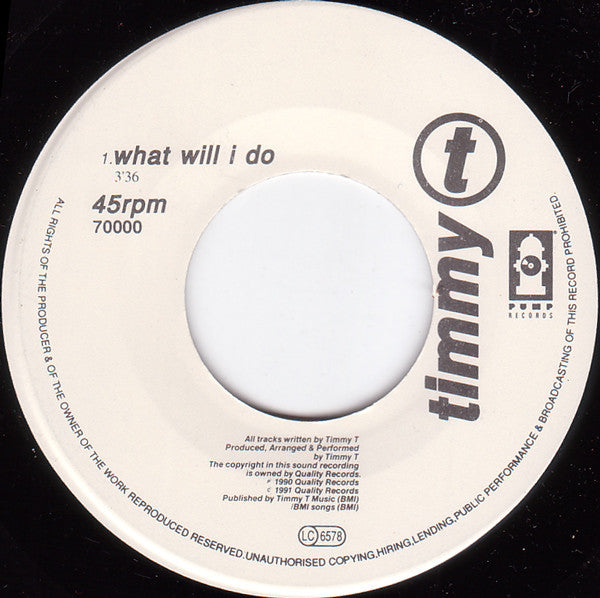 Timmy T : One More Try (7", Single)