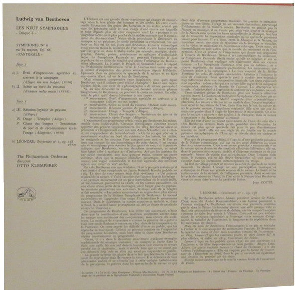 Ludwig van Beethoven / Otto Klemperer, Philharmonia Orchestra : Symphonie N°6 "Pastorale" Ouverture Léonore I (LP, Album)