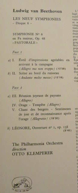 Ludwig van Beethoven / Otto Klemperer, Philharmonia Orchestra : Symphonie N°6 "Pastorale" Ouverture Léonore I (LP, Album)