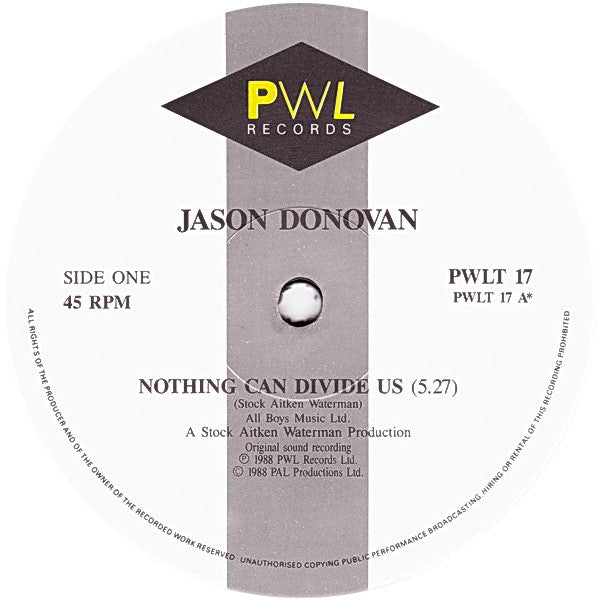 Jason Donovan : Nothing Can Divide Us (12", Single)