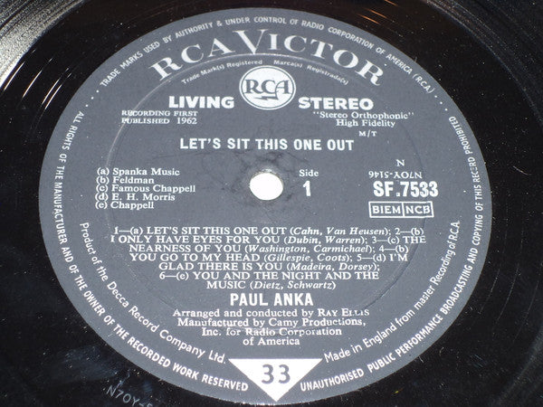 Paul Anka : Let's Sit This One Out (LP, Quad, RE)