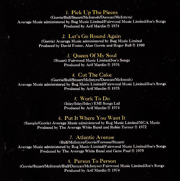 Average White Band : The Best Of The Average White Band - Let's Go Round Again (CD, Comp)