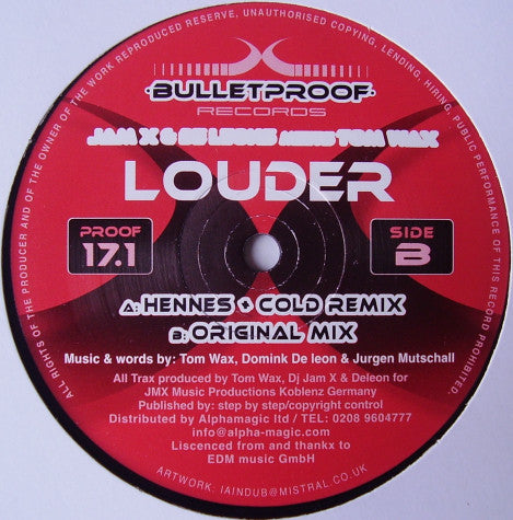JamX & DeLeon* Meets Tom Wax : Louder (12", Single, One)