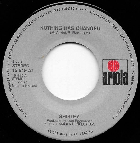 Shirley Zwerus : Nothing Has Changed (7", Single)