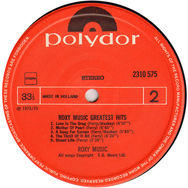 Roxy Music : Greatest Hits (LP, Comp)