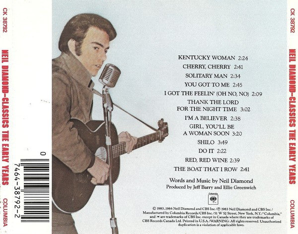 Neil Diamond : Classics The Early Years (CD, Comp, RE)