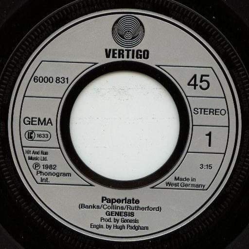 Genesis : Paperlate (7", Single)