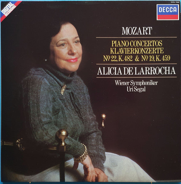 Wolfgang Amadeus Mozart - Alicia De Larrocha, Uri Segal, Wiener Symphoniker : Piano Concertos No.19 In F Major, K.459 • No.22 In E Flat Major, K.482 (LP, Dig)