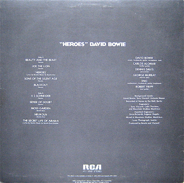 David Bowie : "Heroes" (LP, Album, Wad)