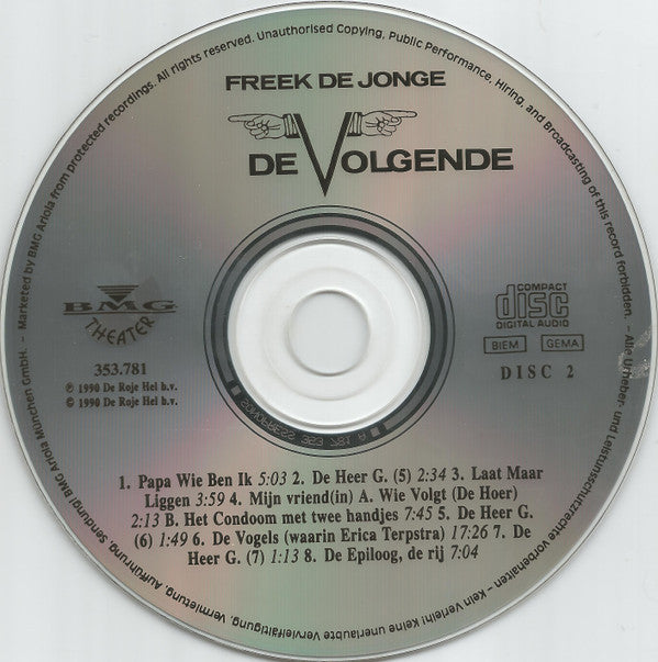 Freek de Jonge : De Volgende (2xCD, Album)