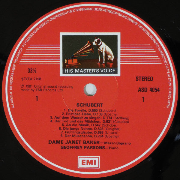 Janet Baker, Geoffrey Parsons (2) : Popular Schubert Songs (LP, Album)