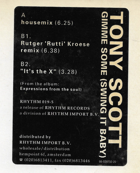 Tony Scott : Gimme Some (Swing It Baby) (12")