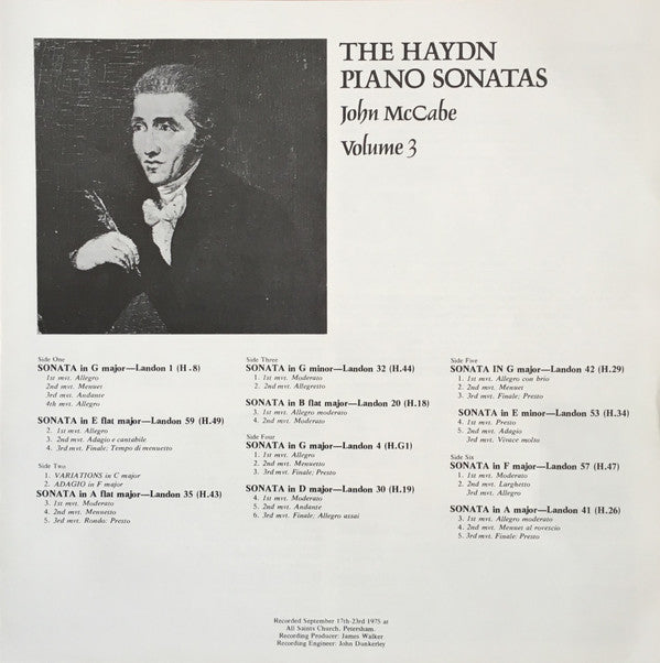 Joseph Haydn, John McCabe (2) : The Haydn Piano Sonatas Volume 3 (3xLP + Box)