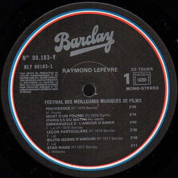 Raymond Lefèvre : Festival Des Meilleures Musiques De Films (LP, Album)