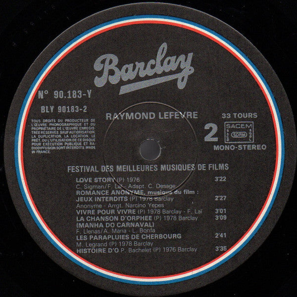Raymond Lefèvre : Festival Des Meilleures Musiques De Films (LP, Album)