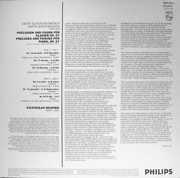 Shostakovich*, Sviatoslav Richter : 6 Preludes And Fugues From Op.87 (LP, Album, RE)