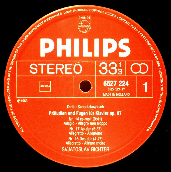 Shostakovich*, Sviatoslav Richter : 6 Preludes And Fugues From Op.87 (LP, Album, RE)