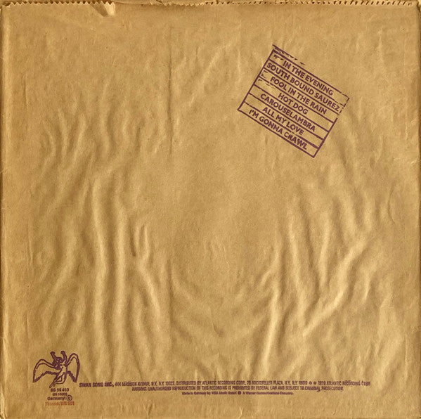 Led Zeppelin : In Through The Out Door (LP, Album, "C")