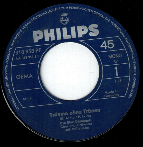 The Blue Diamonds : Träume Ohne Tränen / Gigi (7", Single, Mono)
