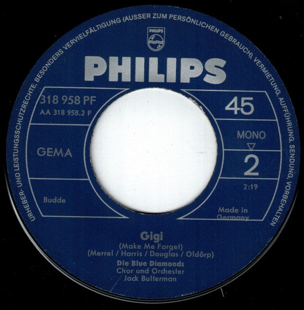 The Blue Diamonds : Träume Ohne Tränen / Gigi (7", Single, Mono)