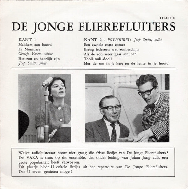 De Jonge Flierefluiters Solisten: Greetje Voorn, Joop Smits (2) : De Jonge Flierefluiters (7", EP)