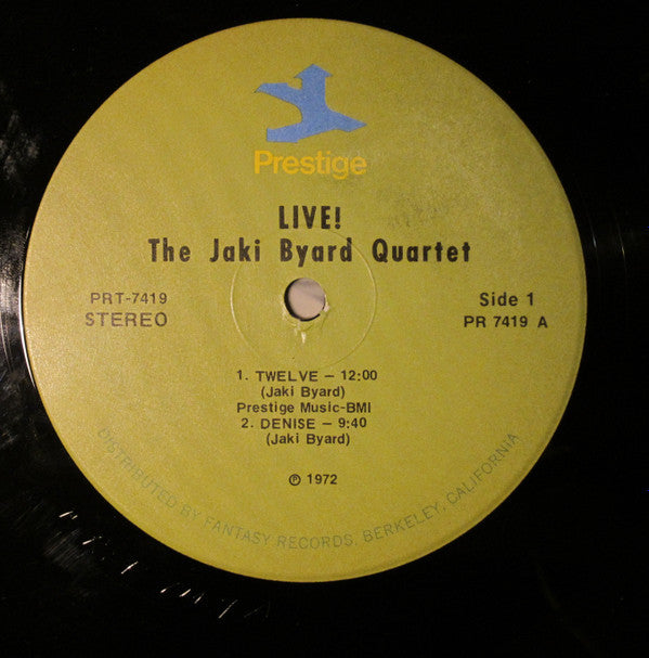 The Jaki Byard Quartet : Live! Vol. 1 (LP, Album, RE)