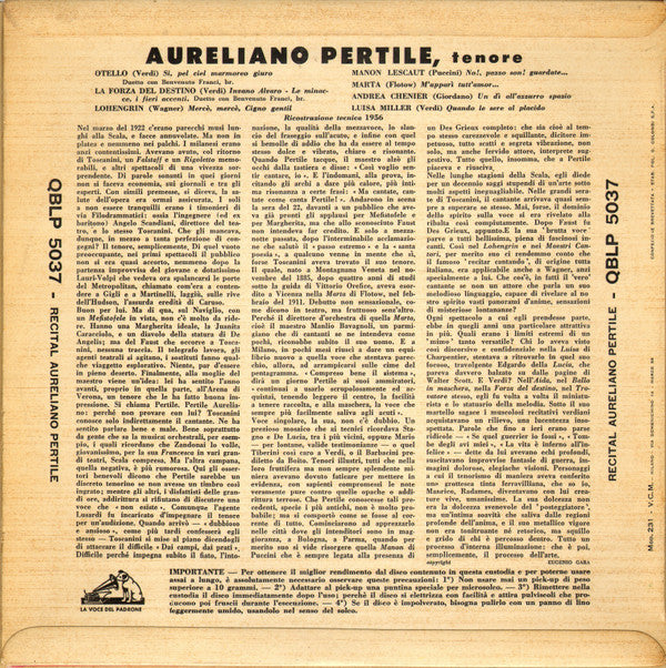 Aureliano Pertile : Recital (10", Comp)