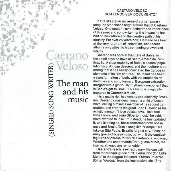 Caetano Veloso : Sem Lenço, Sem Documento = Without Handkerchief, Without Document (The Best Of Caetano Veloso) (CD, Comp, RE)