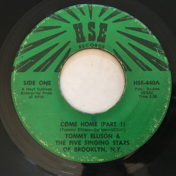 Tommy Ellison & The Five Singing Stars : Come Home (7", Single)
