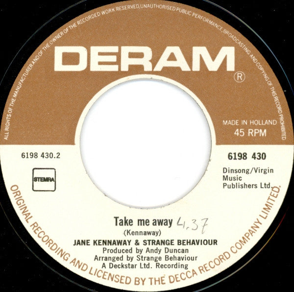 Jane Kennaway & Strange Behaviour : I.O.U. (7")