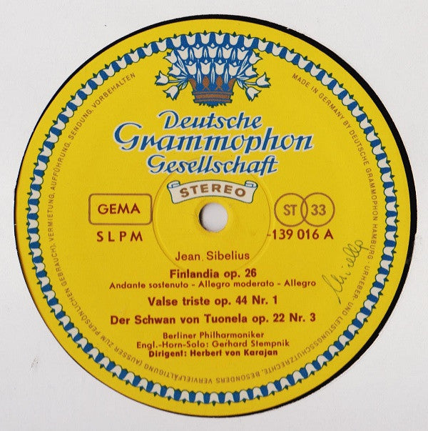 Jean Sibelius - Berliner Philharmoniker · Herbert von Karajan : Finlandia · Valse Triste · Der Schwan Von Tuonela • Tapiola (LP, Album)