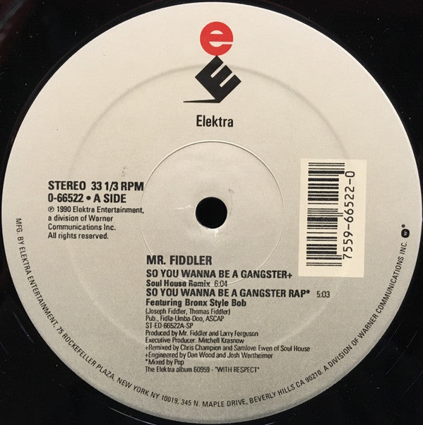 Mr. Fiddler : So You Wanna Be A Gangster (12")