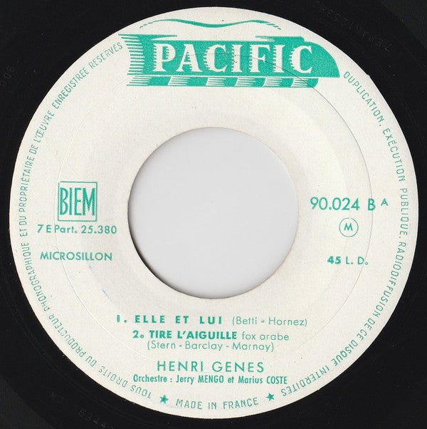 Henri Génès : 1 - Tire L'aiguille (7", EP, Mono, RE)