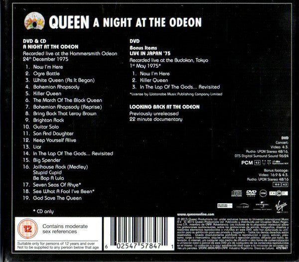 Queen : A Night At The Odeon (CD, Album + DVD-V)